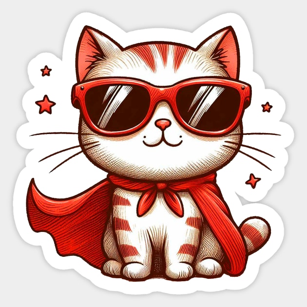 Super Cat Sticker by Lovely Animals